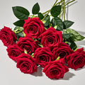 15x Red Silk Roses Artificial Flowers Realistic Bouquet Forever Stems Home Decor