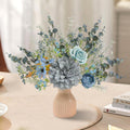 Artificial Flowers in Ceramic Vase, Brown Faux Flowers with Vase,Centerpieces Co
