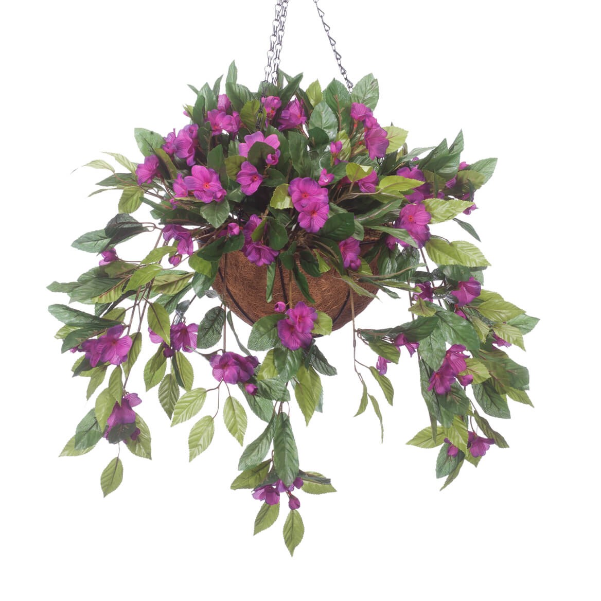 Fully Assembled Artificial Impatiens Hanging Basket